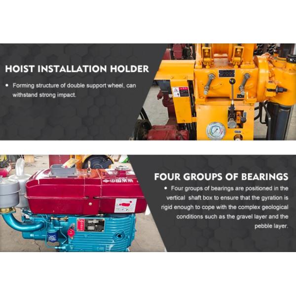 Rock Core Soil Sample Drill Rig 100 Meter Red Color