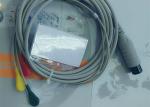 Generic AAMI 6 Pin 3 Lead Ecg Cable , Grabber AHA Ecg Cables And Leadwires