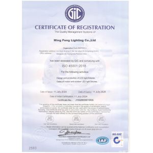 Ming Feng Lighting Co.,Ltd. Certifications