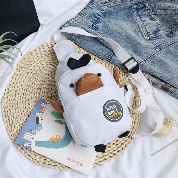 Summer chicken canvas bags kids purse chest bag red duck Fanny pack canvas OEM logo picture shoulder crossbody bag