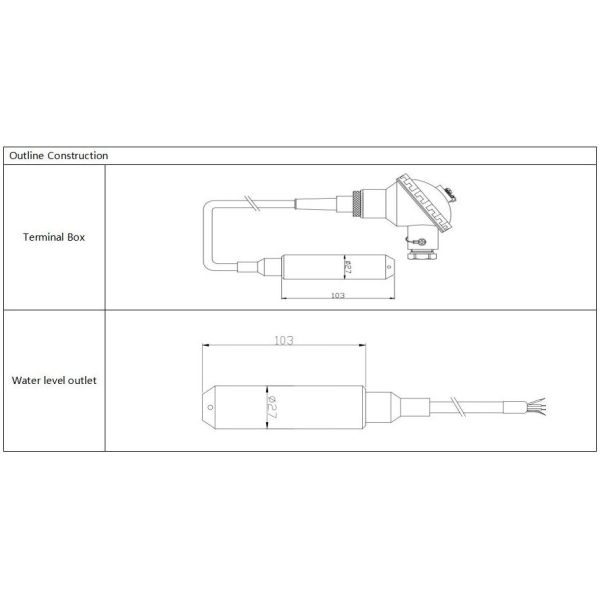 Submersible Liquid Pressure Water Level Transmitter Pressure Sensor For Water Pool