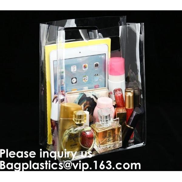 Clear Zipper Bag With Compression Packing Closure,Toiletry Bag With Pink Trim And Zipper Closing PVC zipper pouch bageas