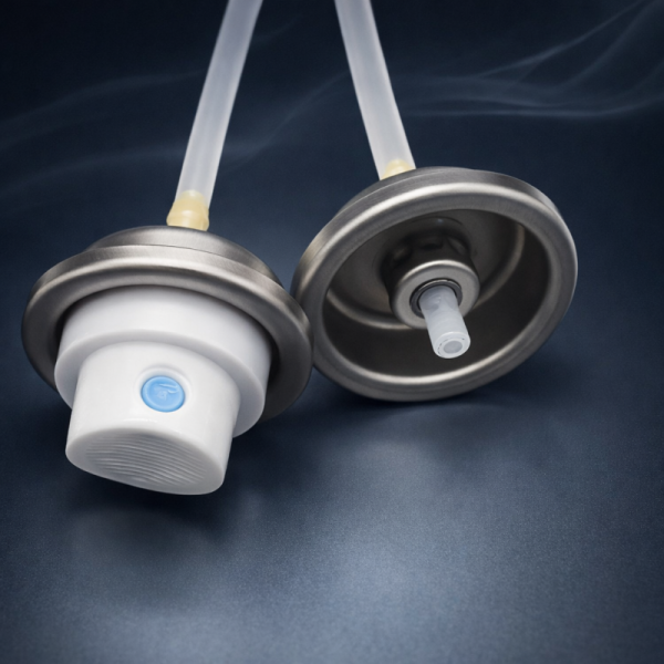 Portable facial mist valve in use