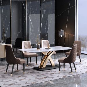 Rectangle Marble Marble Dining Tables 2/4cm For Gatherings