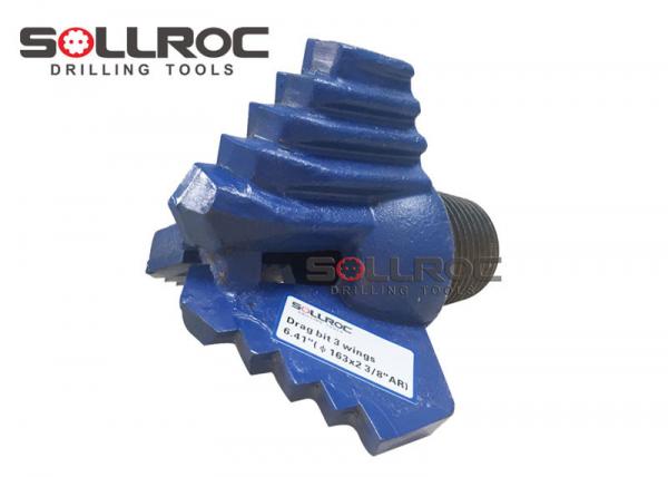API Thread Three Wings Step Drag Drill Bits With Tungsten Carbides