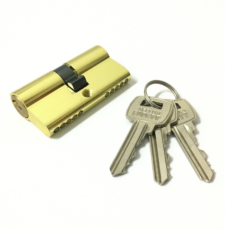 Double Open Aluminum Brass Cylinder Custom Size Double Barrel Locks 60mm