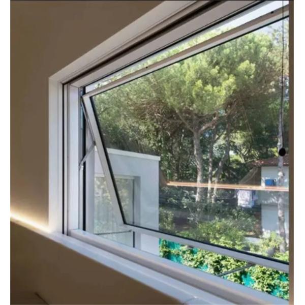 Black and White Double Glazed Aluminum Alloy Awning Windows with 8-Way Seal