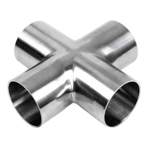 Buy cheap 316 316L Sanitary Weld Fittings Stainless Steel 3 Inch Sanitary Pipe Connection Weld Cross product