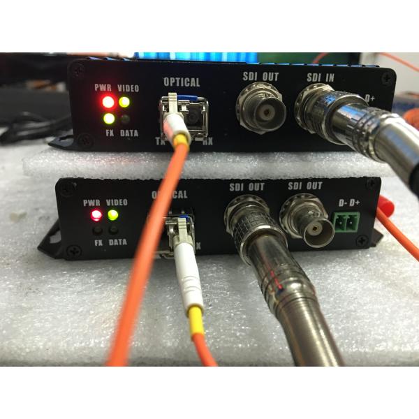 HD-SDI RS485 Data Fiber Video Extender LC Fiber 1310/1550nm 20Km 12V Input