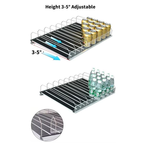 Automatic Fridge Auto Feed Spring Loaded Bottle Canned Drink Beverage Water Roller Glide Shelf Pusher System