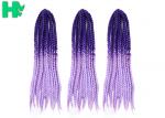 Braid Purple 24 Inch Synthetic Hair Pieces , False Hair Pieces Hair Extensions