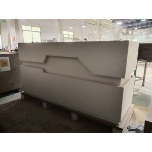 white LED solid surface reception desk
