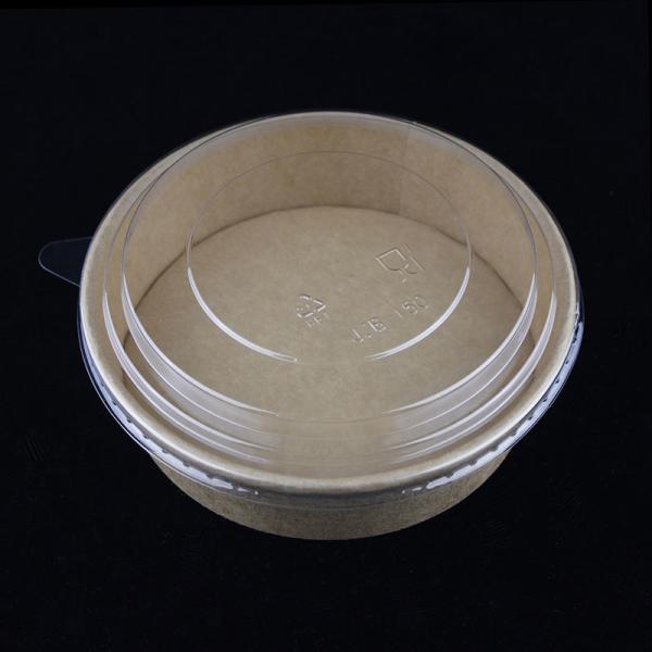 Kraft Paper Salad Bowls With Lids 500ml Custom Printing Food Packing Box