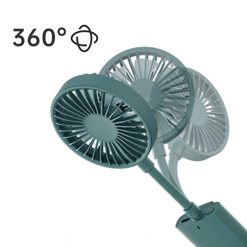 Source Factory Clip Fan Bendable Hose 800mAh Rechargeable Battery Customize Appearance Logo Packaging Hat Clip