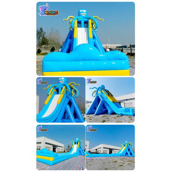 Large Octopus Inflatable Water Slide Bouncy Castle Paddling Pool Customized