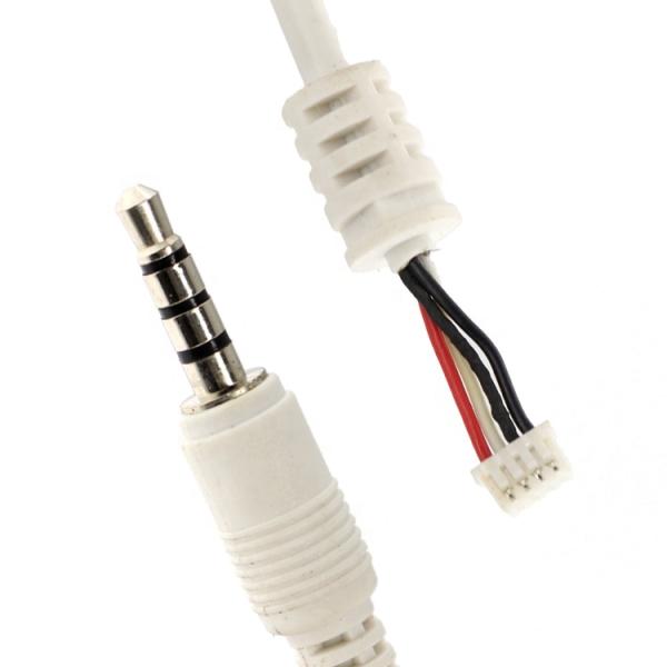 Custom White 3.5mm TRRS Audio DC Jack to JST 2.0mm 2.54mm Pitch Connector Assembly Cable