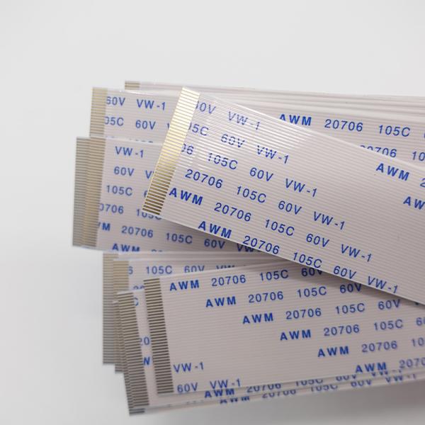 1.0 Mm Pitch Flexible Flat Ribbon FFC Cable With 20 Pins And Copper Conductor