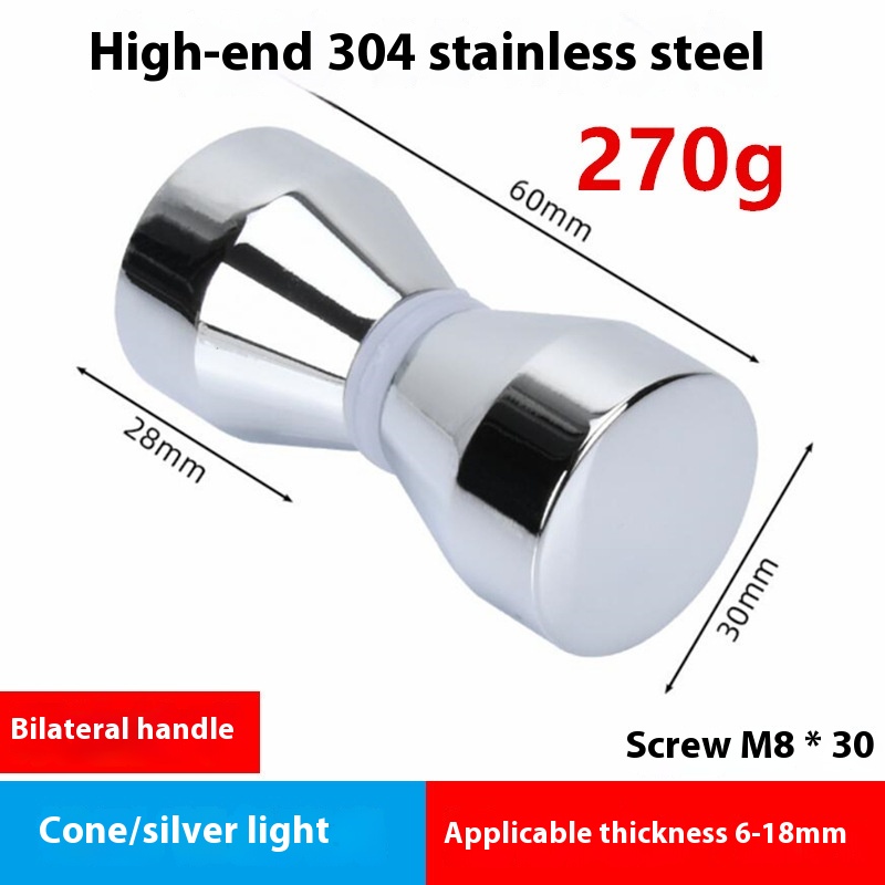 Single Hole Modern Solid Cylindrical Aluminum Bathroom Accessory Single Handle for Small Shower Room Glass Door