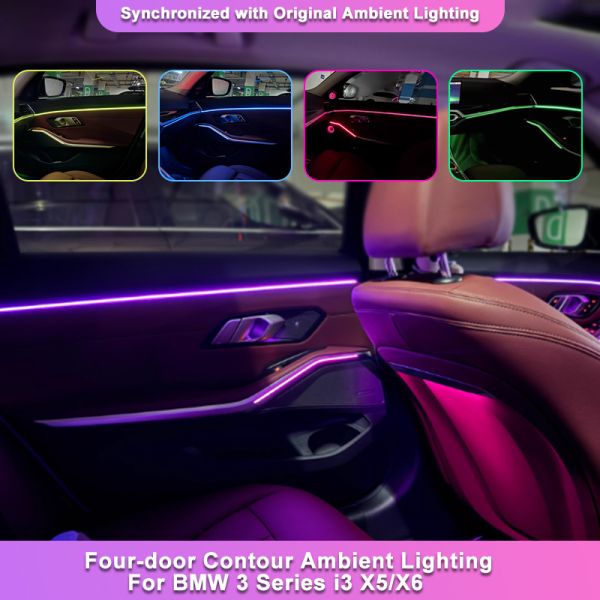 BMW Vehicle Specific Ambient LED Interior Light Kit with Plug and Play Installation and Multi-Color Customizable OEM Integration