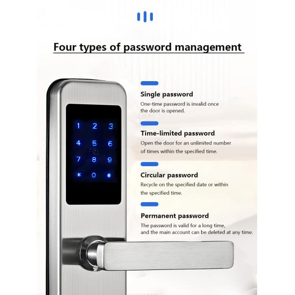 Hotel Passcode Smart Door Lock with Rfid Card Reader Key Access control