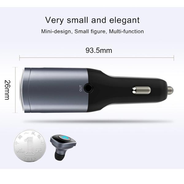 Two Way Plug Bluetooth USB Car Charger Handsfree Car Kit Bluetooth Headset