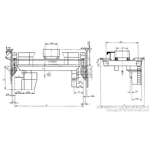 3~20t LH Type Double Girder Overhead Crane With Electric Hoist
