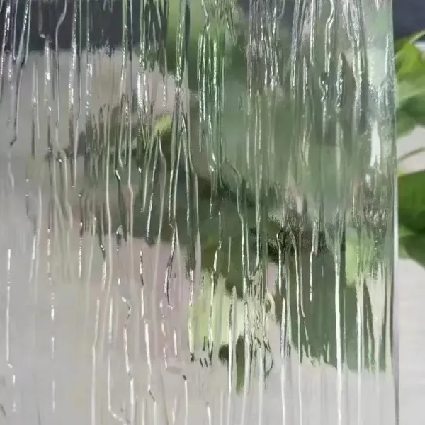 Embossed Geometric Patterned Tempered Decorative Glass Panel For Interior Wall Partition Application
