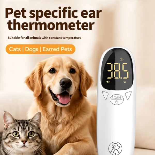 USB Rechargeable High Precision Veterinary Thermometer with Infrared Ear Measurement for Pets and Livestock