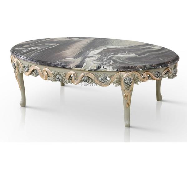 2019 New Design Antique Solid Wood With Fabric Elegant Luxury Coffee Table