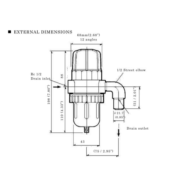 AD-5 ORION RC1/2 Compressed Air Auto Drain Trap