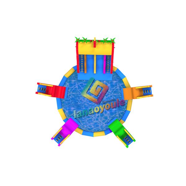 Giant Inflatable Dragon Water Park Combo / Blow Up Slide Aqua Park For Toddlers