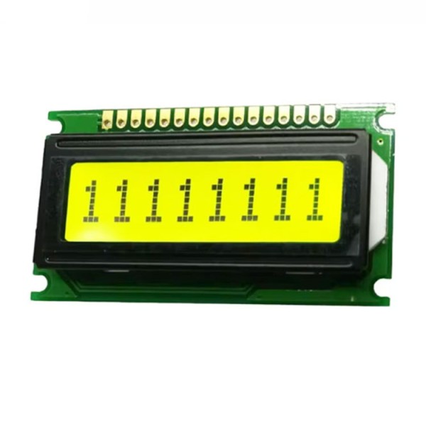 Custom Pantalla Lcd 8x1 Yellow-green Alphanumeric 8x1 Lcd Display Module 0801 Lcd Module