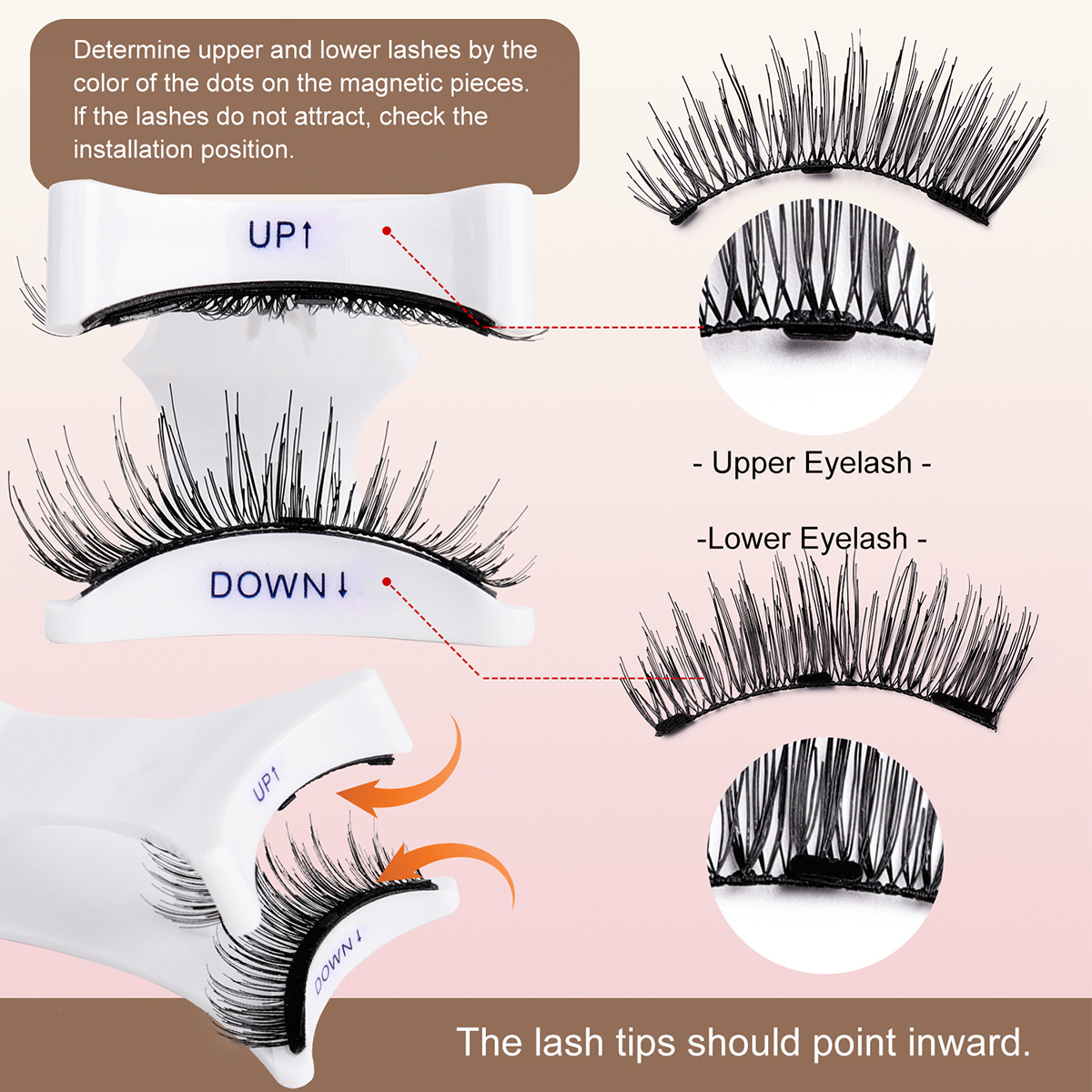 Custom Magnetic Lashes Case Circle Easy Wearing Portable 3D Natural Dense With Applicator