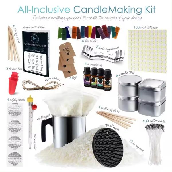 Custom Supply Luxury Adults Soy Wax Gel Electric Melting Pot Kit Diy Candle Maker Kit