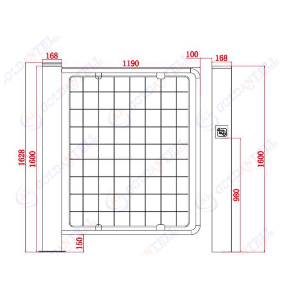 Vertical Security Turnstile Gate RFID Card Open Cargo Stainless Steel Customized Door