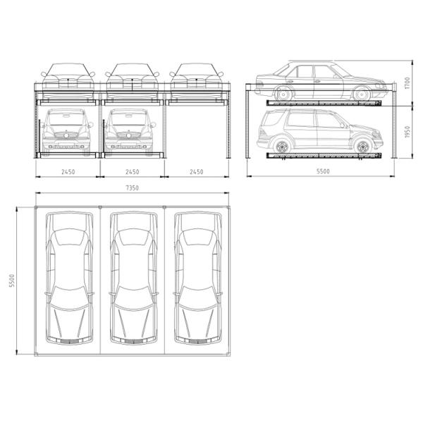 2500kg Loading Puzzle Car Parking System With Multiple Vertical Levels