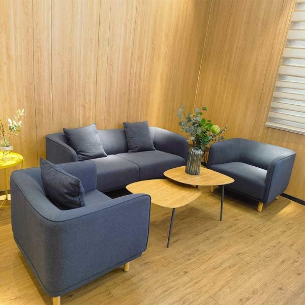 Fabric Office Sofa Couch 3 Seater Sofa Set with Customizable Size and Solid Wood Frame