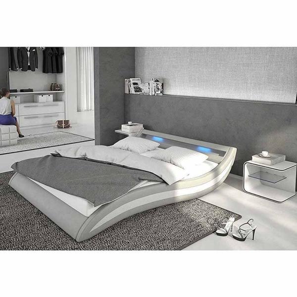 Upholstered Bed Speacial Shape LED That Can Improve Your Sleep Quality