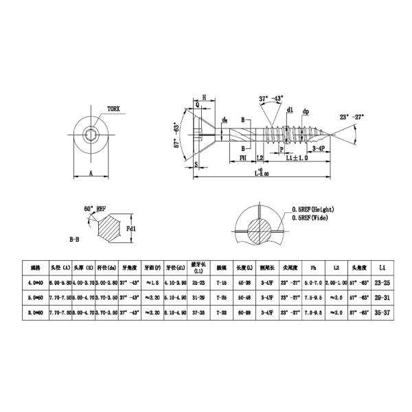 Knurled Torx Socket Flat Head AISI 410 Stainless Steel Decking Screws Brown Organic Coated U Type
