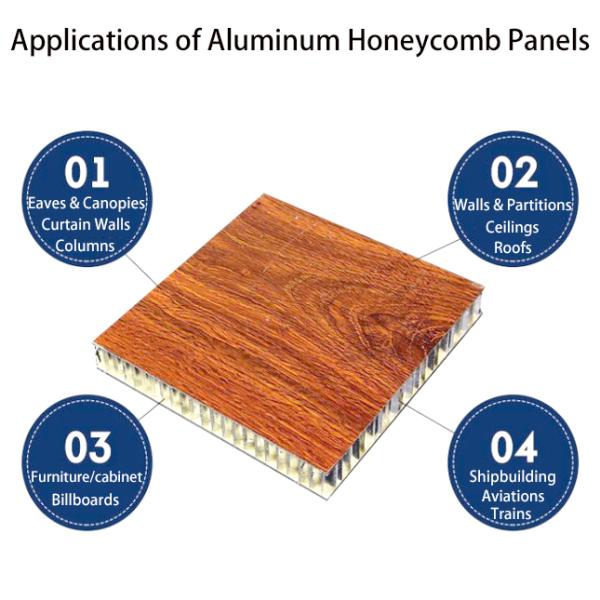 Artificial Wood Color Aluminum Honeycomb Composite Cladding Panels For Building Decoration