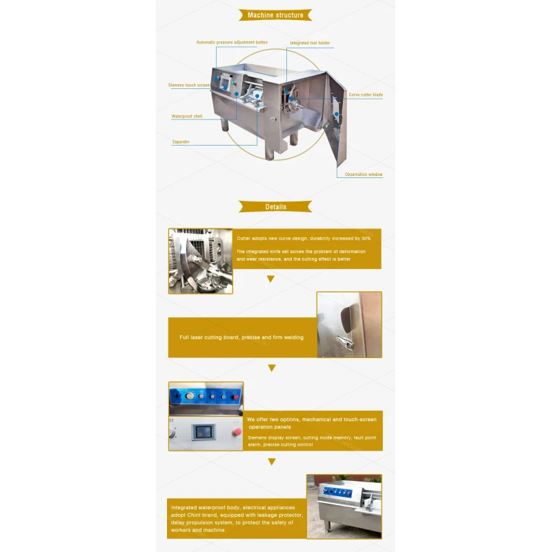High Precision Meat Dicers Meat Processing Equipment