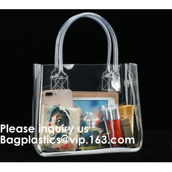 Clear Zipper Bag With Compression Packing Closure,Toiletry Bag With Pink Trim And Zipper Closing PVC zipper pouch bageas