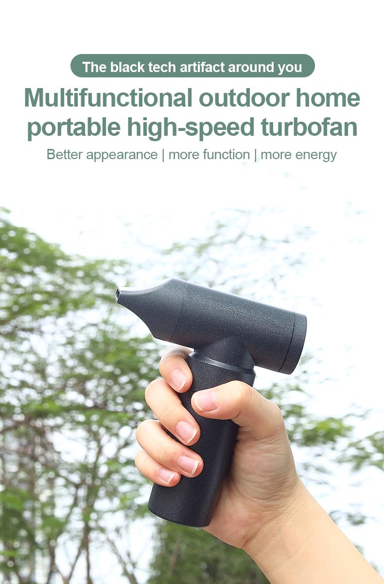 Multifunction High Speed Portable Handheld Type-C Charging Multi Function Super Powerful Air Blower Mini Turbo Jet Fan