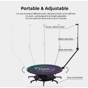 Live Show 360 Rotating Selfie Camera Photo Booth Platform
