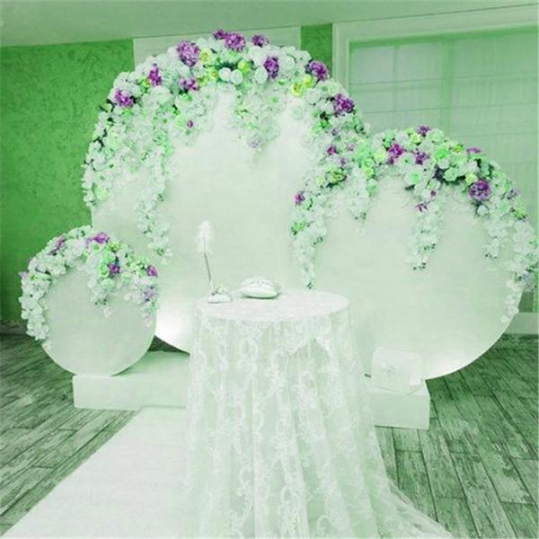 Custom Print Acrylic Plate Display Stands Backdrop Decoration Wedding Round White