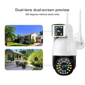 Outdoor Wifi Wireless Camera System 4MP 4G CCTV Security Video Dual Lens IP