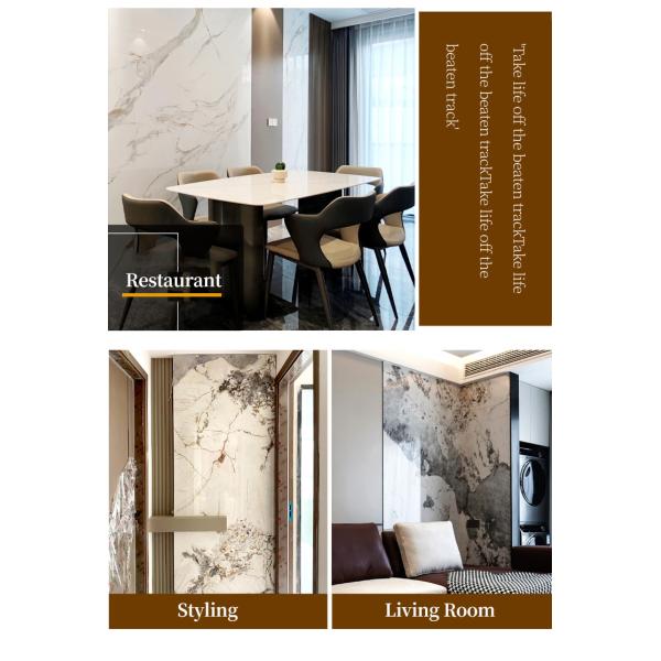 Factory Direct Sales 1.22*2.44 M PET High Gloss Marble Bamboo Charcoal Wall Panel