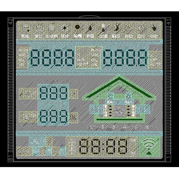 Customized Temperature And Humidity Transmitter BUTTON 7 Segment LCD Module LCD Screen 7 Segment LCD Display