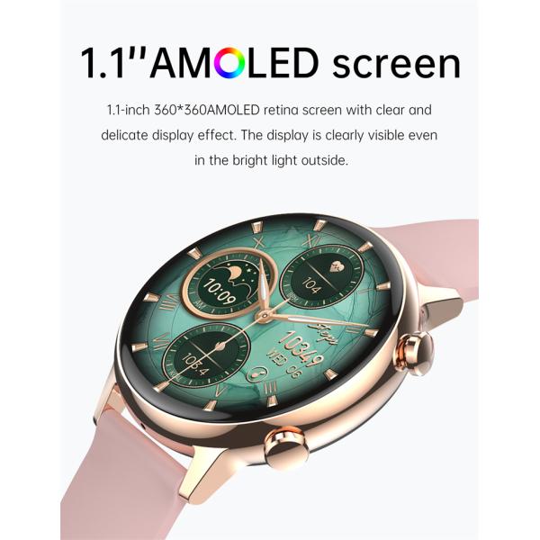 Android Phone Sports Bluetooth Watch Ip68 1.1" Amoled Color Screen Full Touch Call Mujer Women