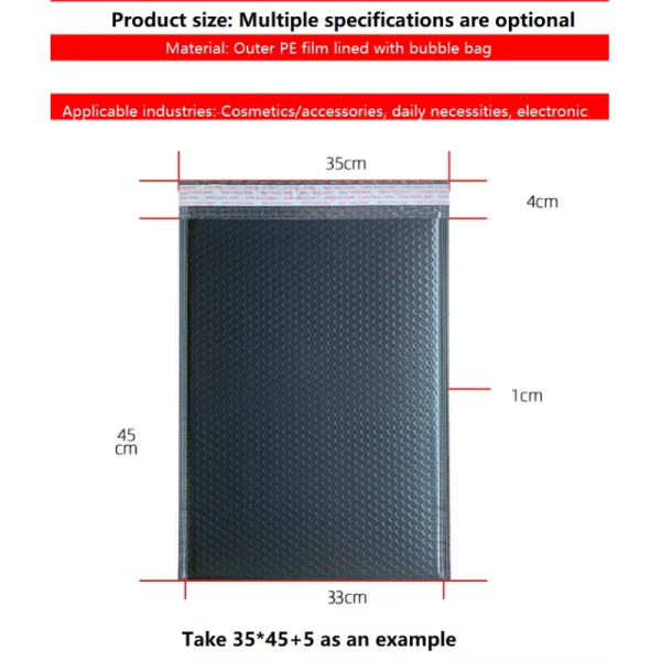 Long Black Bubble Bag Batch Frosted Co-extruded Bubble Envelope Express Bag Bubble Bag